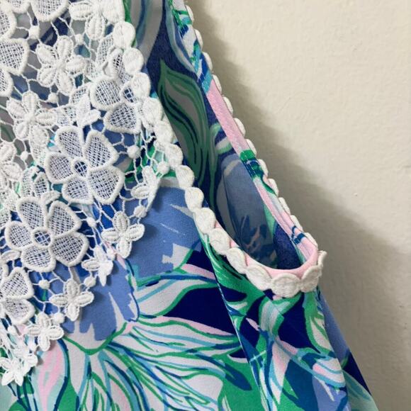 Lilly Pulitzer Nola Shift Crochet Lace Spring Midi Floral Easter Dress Medium - Picture 6 of 11